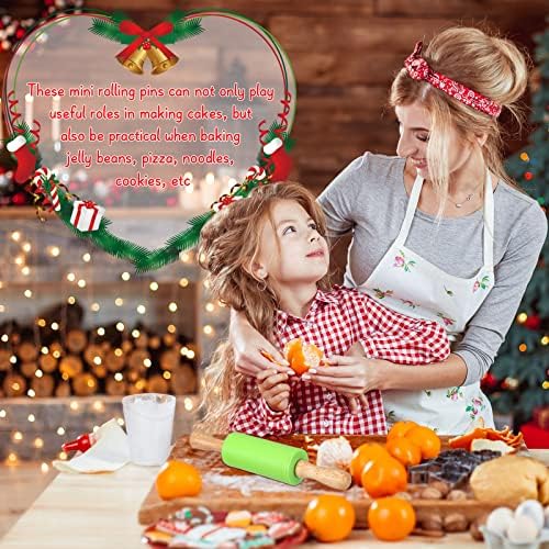 Thenshop 10 Pcs 9 Inch Mini Rolling Pins, Small Kids Dough Rollers