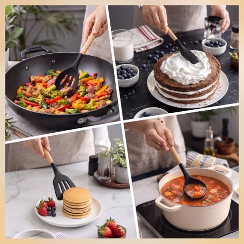 10 Pcs Black and Gold Kitchen Utensils Set
