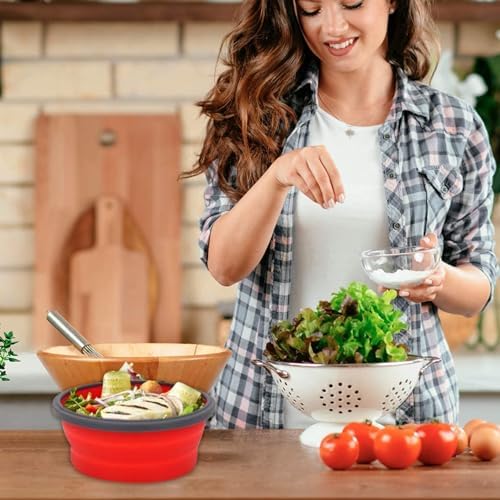 Yeory 4PCs Collapsible Bowls 5/6/7/8 Inch for Camping with Lids