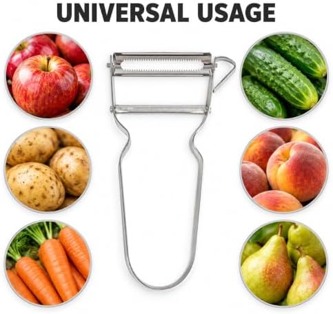 3PCS Vegetable & Potato Peeler in Silver Color, Stainless Steel Handle