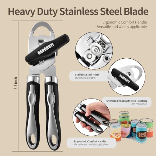 Classic Multifunction Can Opener and Bottle Opener Easy to Use, Razor
