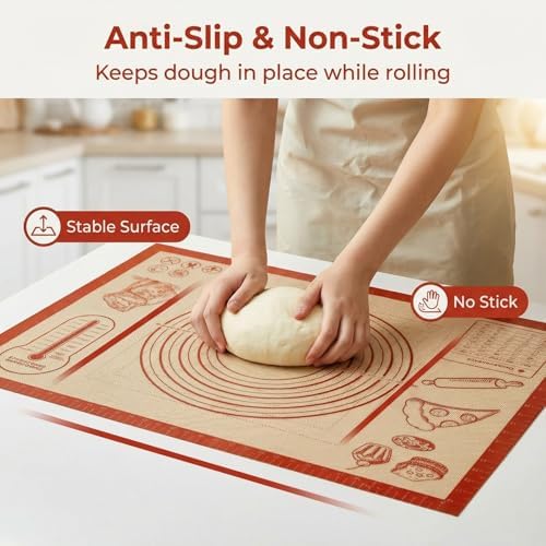 Silicone Pastry Dough Mat, 28 x 20 Inch, Extra Large