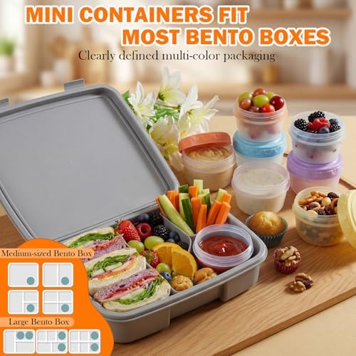 12 Pack 2 oz Salad Dressing Container Set, 6 Silicone Small Condiment