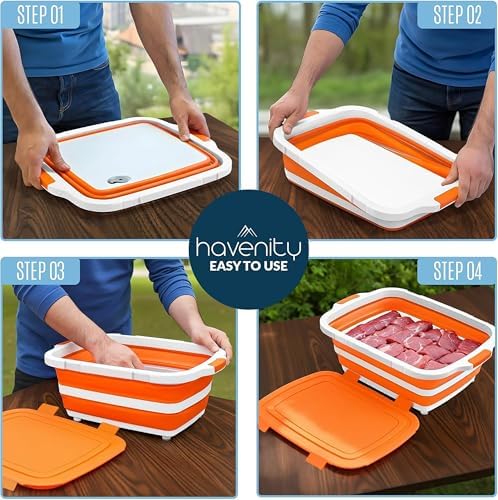 BBQ Prep Tub 8L - Multifunctional Collapsible Camping Cutting Board