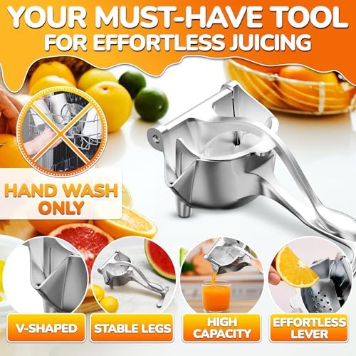 Manual Juicer Hand Press, 0.6 L Aluminum Alloy