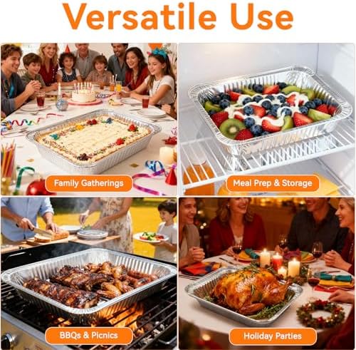 40 Pack Aluminum Pans with Lids,20 Large 9x13" Aluminum Pans