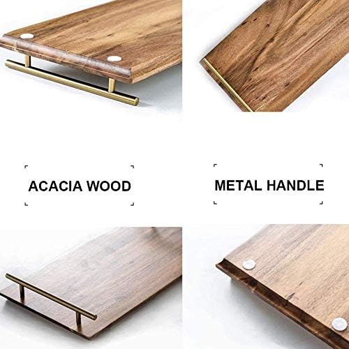 zaizai Wood Serving Platters, Plate Serving Tray, with Stylish Natural