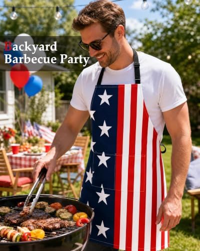 Adjustable Bib Apron with 2 Pockets Cooking Kitchen Chef