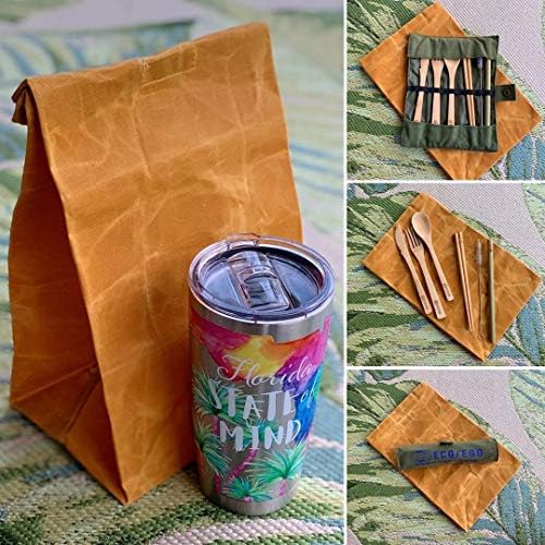 ECO/EGO Canvas Lunch Bag Set with Bamboo Cutlery