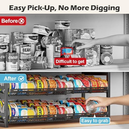 iSPECLE Can Organizer for Pantry - Expandable Width, Holds 48 Cans