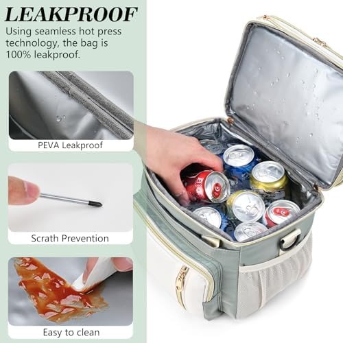 LOKASS Lunch Box & Lunch Bag for Women Men Double Deck,Large Insulated