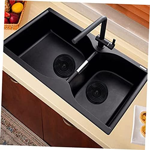 4 Pcs Silicone Bathtub Drain Covers for Kitchen Sink Bathroom Black