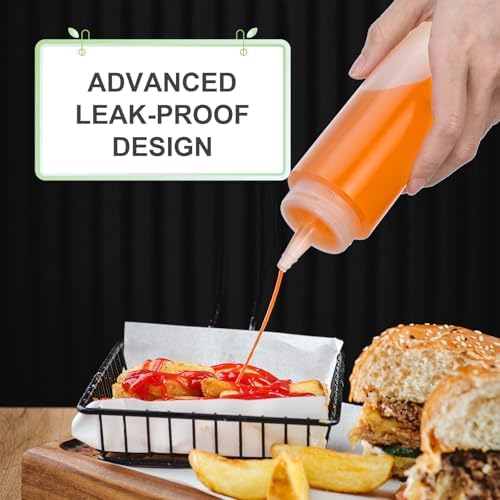 20 Pcs 8 OZ Squeeze Bottles, Condiment Squeeze Bottle, Plastic Squeeze