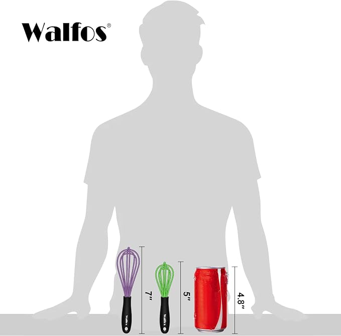 Walfos Mini Silicone Whisk, Heat Resistant - Image 3