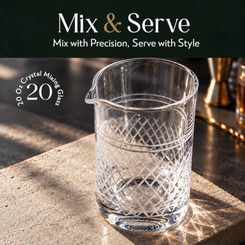 Barillio Crystal Cocktail Mixing Glass - 20 Oz (600 ml) Seamless