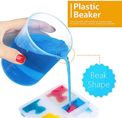 LEOBRO 8PCS Resin Mixing Cups, 300ML Plastic Measuring Cups for Resin