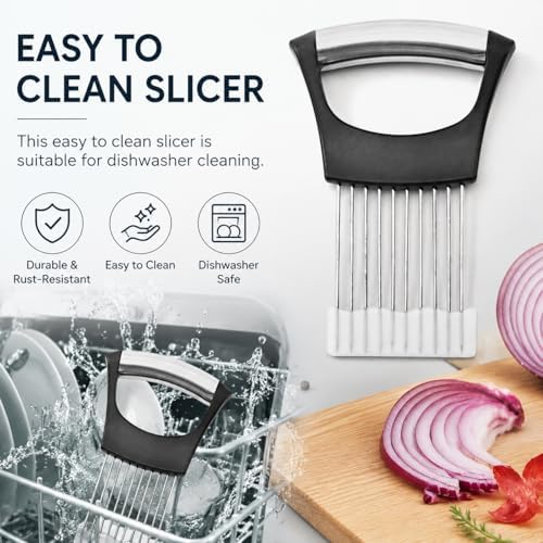 304 Stainless Steel Onion Holder Slicer, Food Slicing Assistant Tool