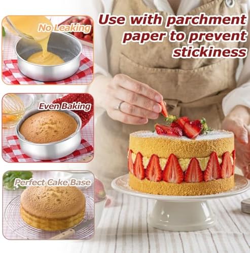 LIANYU Round Cake Pans Set of 2, 6 Inch Round Layer Cake Tins for