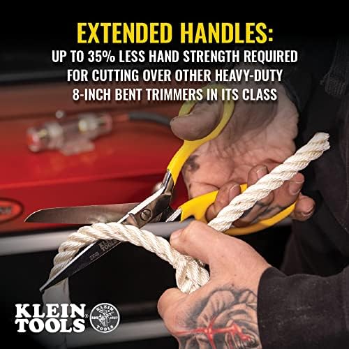 Klein Tools 23008 Premium Forged Heavy Duty Bent Trimmer Scissors