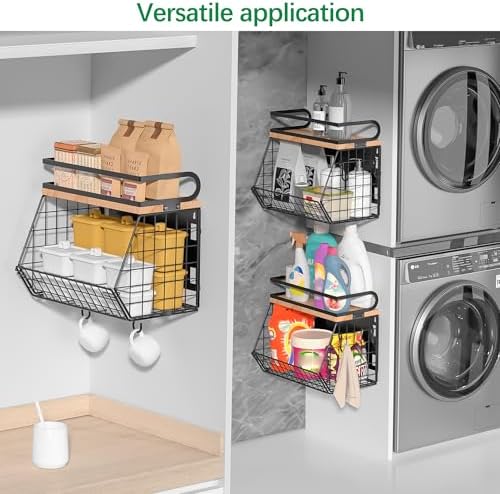 Magnetic Shelf for Fridge with Wood Lid, Fruit Storage Bin