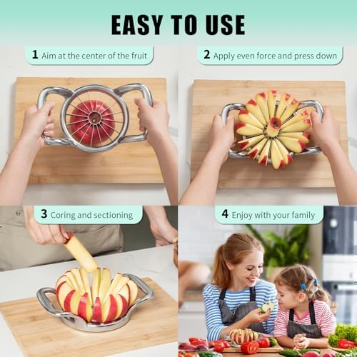 5.5 Inch Extra Large 16-Slice Apple Corer, Heavy Duty Divider Wedger
