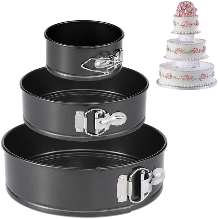 3 Sets (4”/7”/9”) Round Baking Pan Springform Round Set,Stainless