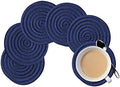 Gracelife 6pcs Cup Mat Pure Cotton Thread Weave Round Drink Hot Pads
