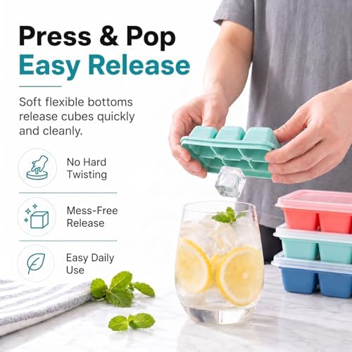 Mini Ice Cube Trays for Freezer, 3 Pack Small Ice Cube Trays with