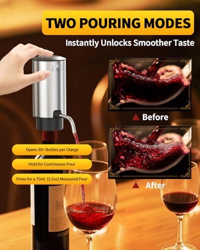 CIRCLE JOY Rechargeable Electric Wine Opener Set 8-in-1 Stainless