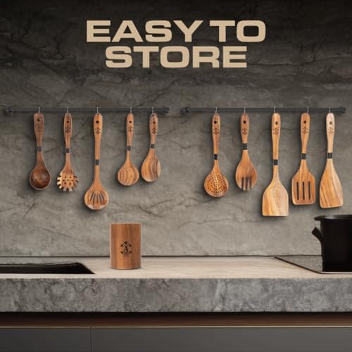 Armandine 11-Piece Teak Wooden Cooking Utensil Set