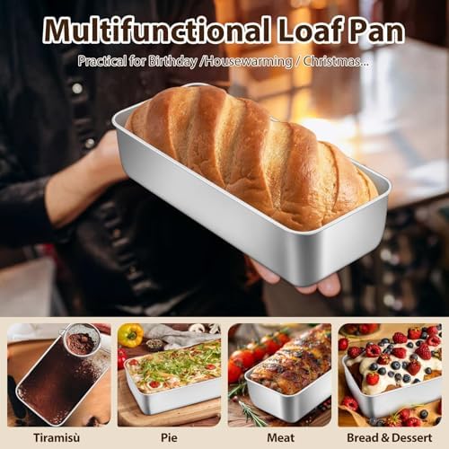 P&P CHEF Bread Loaf Pan, Stainless Steel Large Loaf Pans for Baking