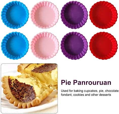 8 PC Silicone Quiche Pan, 4 Inch Fluted Mini Tart & Pie Molds