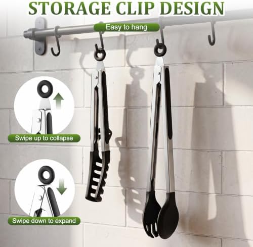 2 Pcs Stainless Steel Salad Tongs