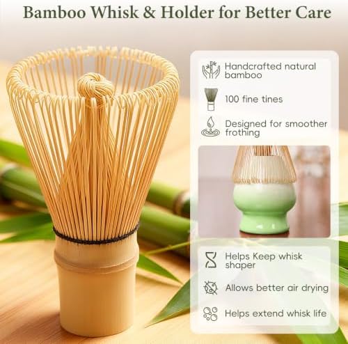 Matcha Whisk Set with Ceramic Bowl