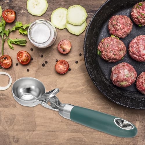 PATIKIL 4 Ounce Ice Cream Scoop with Trigger, 2 Pcs Stainless Steel