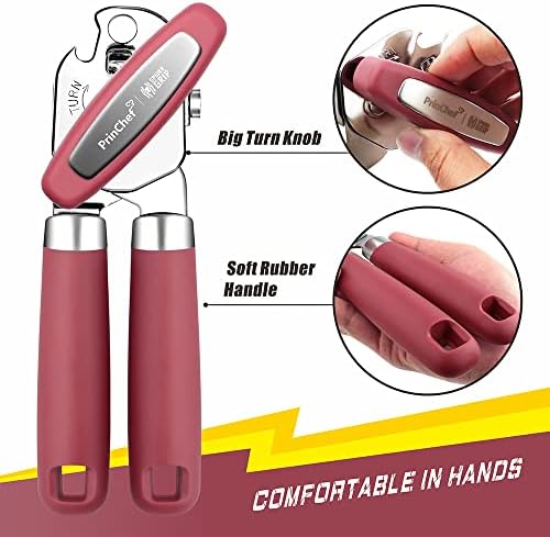 PrinChef Can Opener Manual, Can Tin Bottle Opener with Magnet