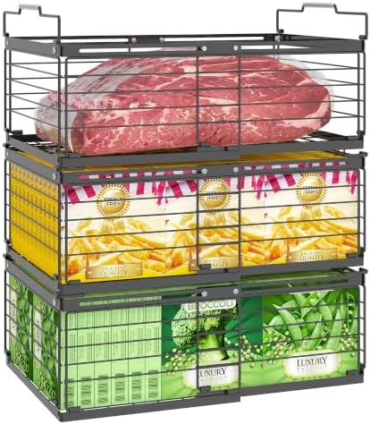 NADAMOO Expandable Chest Freezer Organizer, Stackable Wire Baskets