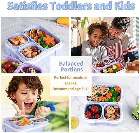 Genteen Bento Box for Kids, Kids Lunch Box with 3 Removable
