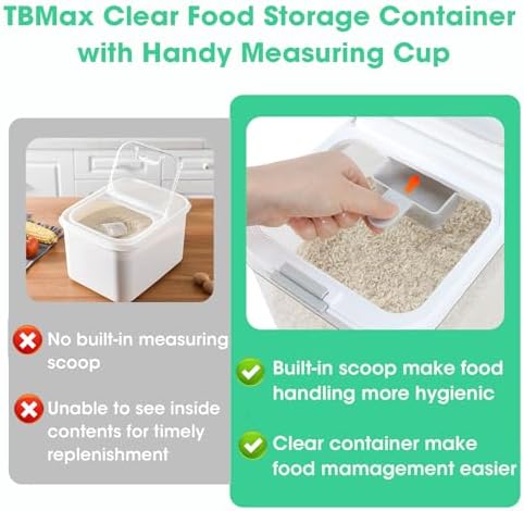 Large Rice Storage Container, 20 - 25 Lbs, with Scoop