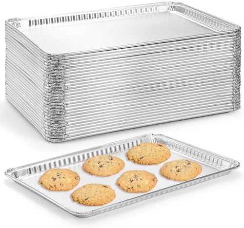 Lawei 30 Pack Disposable Aluminum Grill Pans, 16 x 11 Inch Aluminum