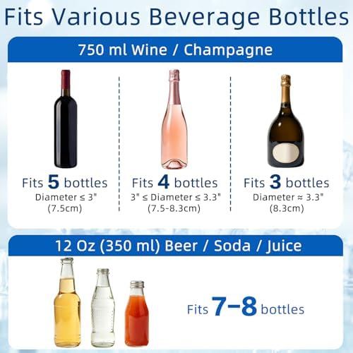 Cheardia 2 Pack Ice Bucket, 6.5 L Plastic Champagne Cooler for