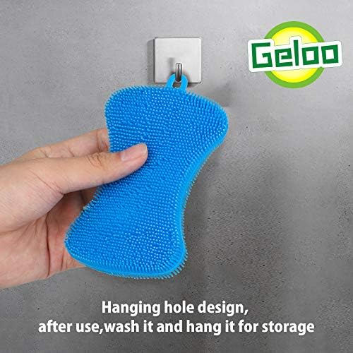 Geloo.Silicone Sponge Dish Brush, 3 Pack