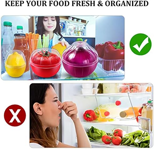 Vegetable and Fruit Storage Containers, 4 Pcs, BPA Free