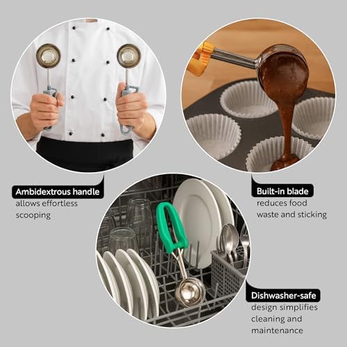 Restaurantware Comfy Grip 4 Ounce Gelato Scoop 1 Ambidextrous Ice