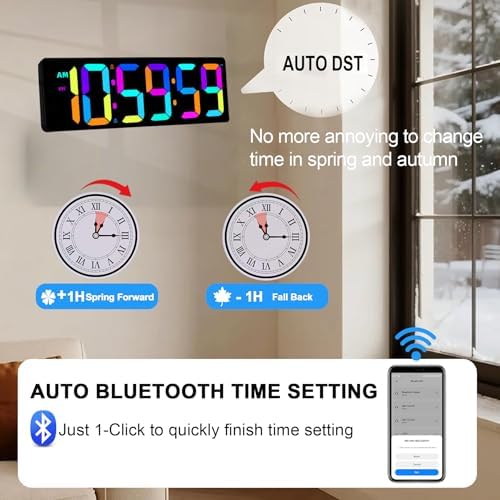 TXL 17.2" Bluetooth Digital Wall Clock with Countdown Timer