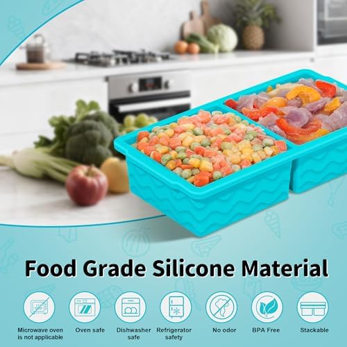 3-Pack Silicone Freezer Trays with Lid, Soup Freezer Container Molds