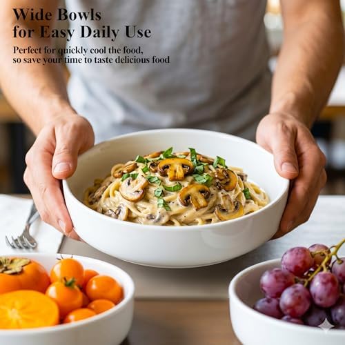 fMBB Pasta Bowls 26 oz, Salad Bowls Set for Serving Soup, Pasta