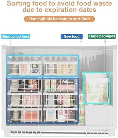 UMDONX 4-Pack Expandable Stackable Large Freezer Storage Boxes