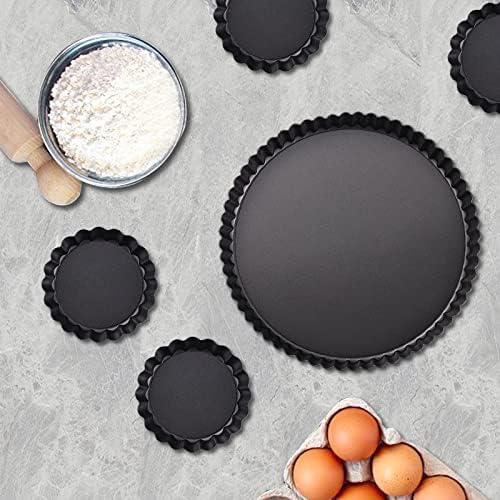 Theuzi 9 in Non-Stick Tart and Quiche Pan and 4 Mini Tart Pans 4-inch