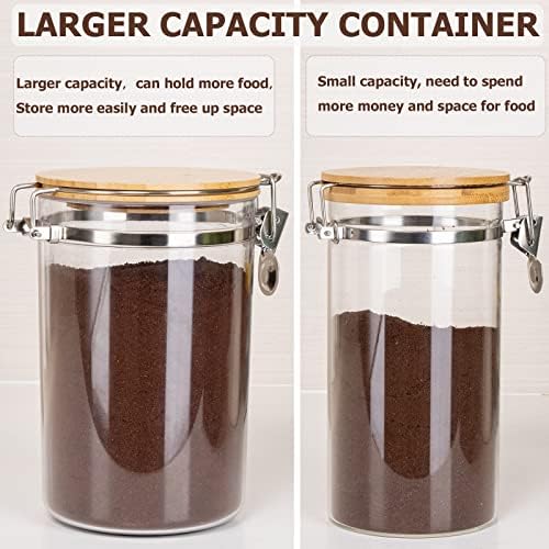 Yangbaga Coffee Container with Shelf: 2P 58OZ Plastics Airtight Coffee